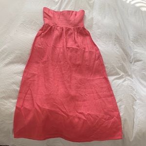 Reformation Coral Strapless Linen Dress